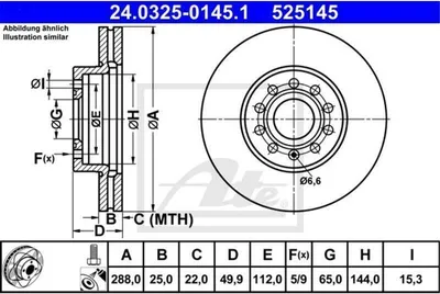 Produktbild von ATE Bremsscheiben (2 Stück)  24.0325-0145.1
