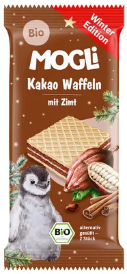 WAFELKI Z KREMEM KAKAOWO - CYNAMONOWYM BIO 15 g - MOGLI