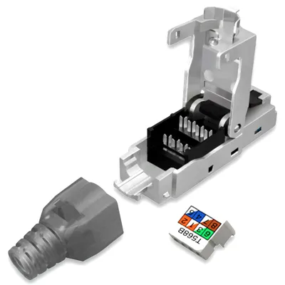 Produktbild von Netzwerkstecker Cat7 CAT 7 RJ45 Stecker 8x Steckverbinder werkzeuglos geschirmt