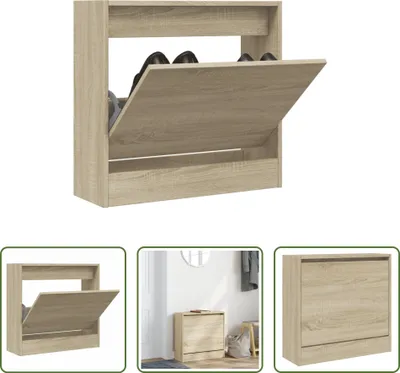 Obrázek produktu pro The Living Store Botník Sonoma dub 60x21x57 cm Materiál na bázi dřeva