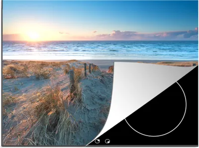 Produktbild von KitchenYeah© Herdabdeckplatte Strand - Meer - Sonne - Düne , 59x51cm, Küche Deko, Glaskeramikkochfeld Herdabdeckung, Abdeckplatte fùr Kochfeld
