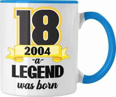 Produktbild von Trendation - 18. Geburtstag Tasse Geschenk Mädchen Jungen Geschenkidee Lustig Spruch 18 Geschenke Geschenkideen zum 18 Bday 18er (Blau)