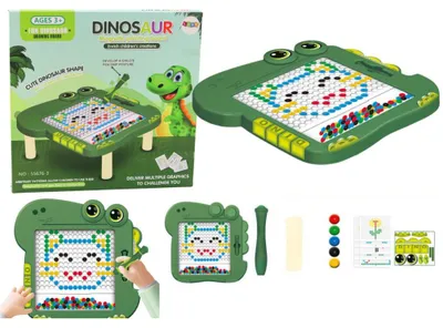 Produktbild von Leantoys Pädagogisches Magnetbrett Dinosaurierpfad Puzzle grün