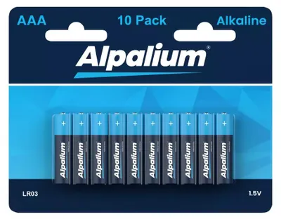 Produktbild von Alpalium Batterien, AAA 10er Pack, Markenqualität, LR03, Alkaline, 1,5V