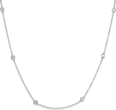 Produktbild von MATERIA Damen Collier Silber 925 mit Zirkonia - Frauen Kette 42cm mit Verlängerungskette in Schmuck Box CO-29-Silber
