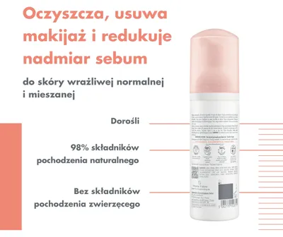 Zdjęcie produktu dla AVENE Pianka oczyszczająca do twarzy do każdej cery 150 ml