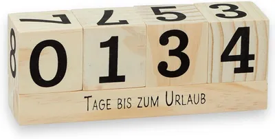 Imagen del producto de Calendario cubo anual para contar los días, hecho de madera, con 432 días, ideal para colocar en una mesa