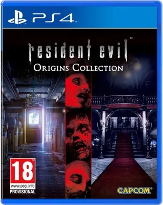 The image is a product shot of the Resident Evil Origins Collection video game for PS4.