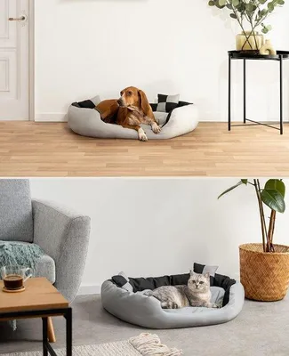 Produktbild von Hundekissen mit umkehrbarem Polster und erhöhten Kanten für Innen- und Außenbereich