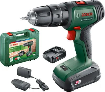Obrázok produktu pre Bosch UniversalImpact 18V, Pištoľová vŕtačka, Rýchloupínanie, Čierna, Zelená, Červená, 1 cm, 1450 ot/min, 3 cm