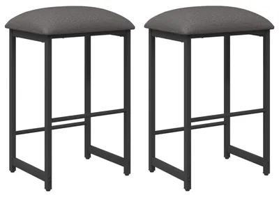 Productafbeelding van vidaXL Barkruk, 2 stuks, lichtgrijs, 40 x 32 x 74 cm, houtvezel