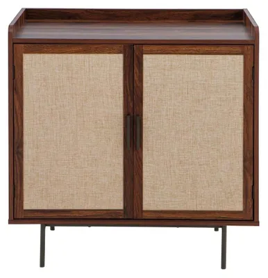 Image de CALICOSY - Buffet 2 portesReproduction noyer avec façades en tissu L80 cm - JETSON