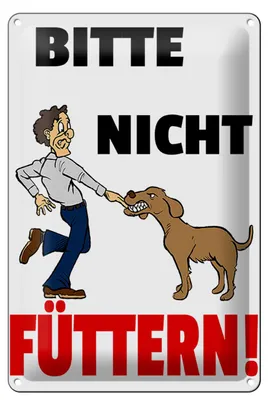 Produktbild von Blechschild Hinweis 20x30cm Tiere Bitte nicht füttern Hund