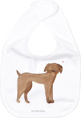 Produktbild von Mr. & Mrs. Panda Schlabberlatz Hund Dogge - Weiß - Geschenk, Süß, Sprüche, Herz, Kinderlätzchen, Lätzchen Für Babys, Sabberlätzchen, Babylätzchen, Hunde