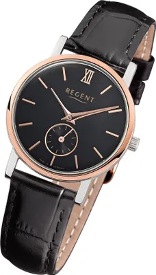 Produktbild von Regent Damen Lederarmband Uhr schwarz GM-1454 Quarzuhr URGM1454