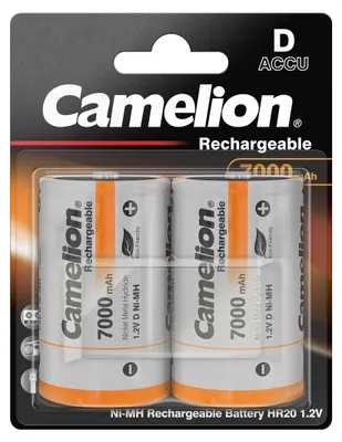 Produktbild von Camelion NH-D7000BP2, Wiederaufladbarer Akku, D, Nickel-Metallhydrid (NiMH), 1,2 V, 2 Stück(e), 7000 mAh