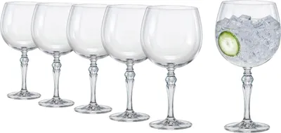 Produktbild von Rona2serve Gin Tonic Gläser-Set 630 ml I 6er Set Cocktail-Gläser aus bleifreiem Kristallglas I Große Ballon-Gläser 6 Stück