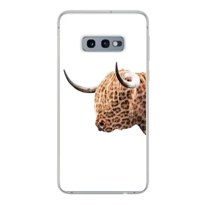 Produktbild von MuchoWow® Handyhülle Schutzhülle Hülle für Samsung Galaxy S10e Schottischer Highlander - Panther - Weiß Silikon Softcase Handy Hülle - Handy