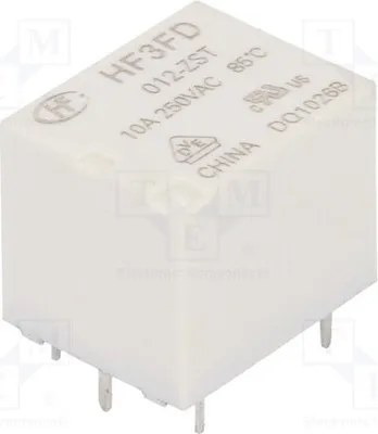 Produktbild von 1x Relais: elektromagnetisch 10A/250VAC  USpule : 12VDC  10A HF3FD/012-ZST Elektro