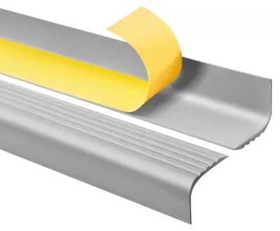 Produktbild von Treppenkantenprofil Selbstklebend 52x40 mm, Treppenprofil PVC für Treppenstufen, Treppenkantenschutz mit Rillen, Antirutsch, RGPT, grau, 100 cm  - Quest