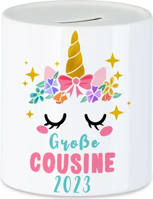 Produktbild von Große Cousine 2023 Spardose Lieblingscousine Geschenkidee Geburtstag Einhorn Beste Cousine