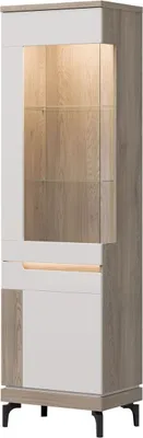 Produktbild von Aston An05 Vitrinenschrank 55X197X39 Cm Vitrine Links Eiche Cremona/Kaschmir