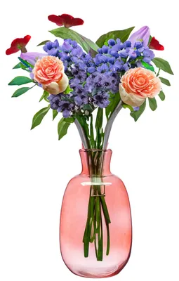 Produktbild von Giftdecor Blumenvase Kristall - Luxus-Dekoglas - rot transparent - 21 x 36 cm
