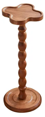 Immagine prodotto di Tavolino rotondo da 60 cm, in legno marrone, utilizzabile come comodino, tavolino da caffè o tavolino di servizio