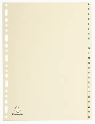 Produktbild von Exacompta Register Karton elfenbein 24 alphabetische Taben A-Z A4