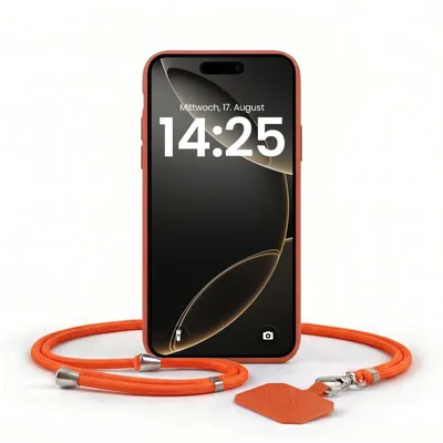 Produktbild von Handyhülle für Apple iPhone 17 Pro mit Handykette Band Kordel Hülle Case Schutzhülle Rot