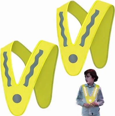 Image de Gilet de sécurité réfléchissant pour enfants avec 2 colliers de signalisation en forme de V