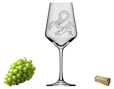 Produktbild von Weinglas Sternzeichen Skorpion Motiv 350ml spülmaschinenfest elegante Gravur ideal für Weinliebhaber