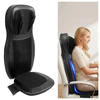 Produktbild von Massagekissen, 3 Vibrationsmodi, einstellbare Intensität, schwarz, EU-Stecker