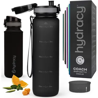 Produktbild von Trinkflasche mit Fruchteinsatz 1L BPA-frei Zeitmarkierung Auslaufsicher Kondensationsfrei Space Grey