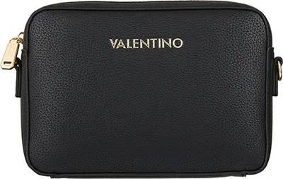 A black Valentino handbag is shown against a white background.