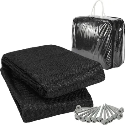 Produktbild von Hengda Vorzeltteppich 250x300cm Zeltteppich aus HDPE Outdoor Camping Teppich inkl Tragetasche Zubehör Schwarz
