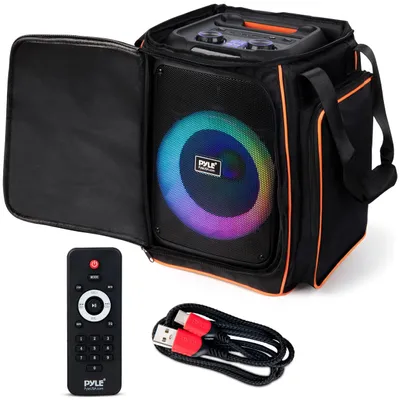 Produktbild von Pyle Partybox Bluetooth Lautsprecher Groß – 100W, LED-Lichtshow, Kräftiger Bass,