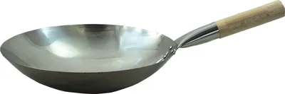 Produktbild von [ Edelstahl-Wok Ø 30 cm runder Boden ] Asiatische Edelstahlpfanne / Küchen Wok / Pfanne