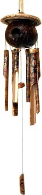 Produktbild von Vogelhaus Kokos + bemaltes Bambus - Windspiel, Birdhouse, Bamboo Wind Play