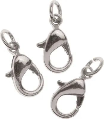 Produktbild von Glorex Karabiner Verschluss m. Ring 12 mm 3 Stück, silberfarben