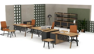 Produktbild von Büro Set Schreibtische Wandschrank Büroschrankе Kommode Couchtische