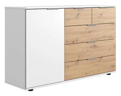 Produktbild von Kombikommode Gibraltar Sideboard 130x41x90cm weiß / Artisan Eiche