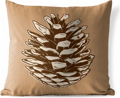 Produktbild von MuchoWow® Outdoor Kissen - Herbst - Illustration - Tannenzapfen - 50x50 cm - Wetterfest - Lounge Kissen - Komfortabel - Kissen mit Bild