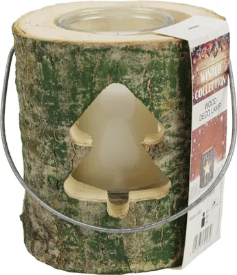 Produktbild von House of Rustic Holzlaterne grün Baum Motiv Ø 13 x 15 cm