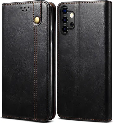 Image de Etui pour Samsung Galaxy A32 5G, étui en cuir avec fonction stand noir