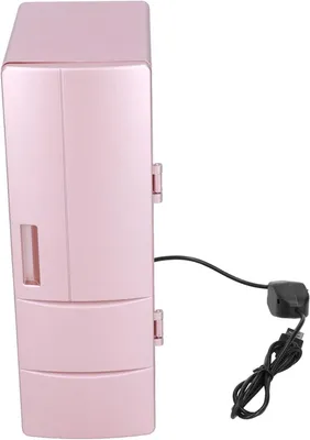 Obrázek produktu pro Mini lednička – Kompaktní chladnička – Pro chlazení kosmetiky – Napájení přes USB – Objem 600 ml – Růžové zlato
