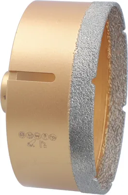 Produktbild von Diamantbohrkrone Ø 130 mm Winkelschleifer M14-Aufnahme Fliesen Feinsteinzeug Marmor Granit Keramikfliesen Steinzeug Kunststoff Tonrohr Klinkerriemchen Diamantbohrer Fliesenbohrer Trockenbohrer