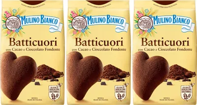 Produktbild von MULINO BIANCO Batticuori Italienisches Mürbegebäck Kakao Kekse 350g x 3 pakete (Batticuori, x3)