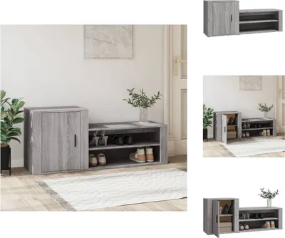 Produktbild von vidaXL Schuhschrank Grau Sonoma 130x35x54 cm Holzwerkstoff -  Schuhregale & -schränke