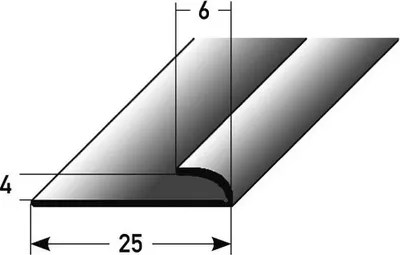 Produktbild von PROVISTON | Einfassprofil | Aluminium eloxiert | Silber | Breite 6 mm | Höhe 4 mm | Länge 2700 mm | Ungebohrt | Abschlussprofil | Einschubprofil | Abschlussleiste | Bodenprofil | 1 Stück